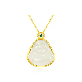 JINLIUFUJIXIANG Hetian Jade Necklaces White Jade/Pale Greenish White Jade Unisex