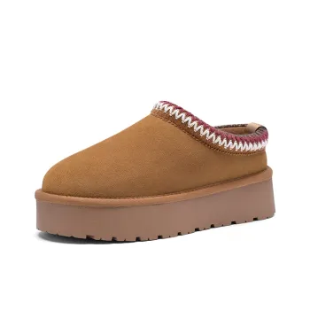 BASIC HOUSE Wrap-toe Slippers Women's Chestnut