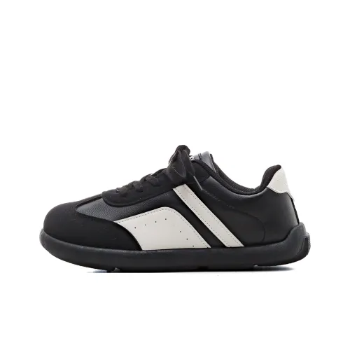 HUANQIU Lightweight And Breathable Low Top Skateboard Shoes Women's Black Beige