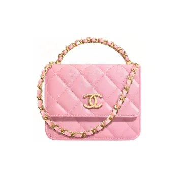 CHANEL Sheepskin Kelly Bag Mini Bag Handbag Shoulder Bag Crossbody Bag Small Size Women's Pink
