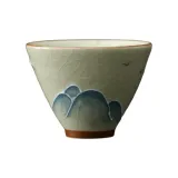 Hand-Drawn Ge Kiln Bamboo Hat Cup-Distant Mountain
