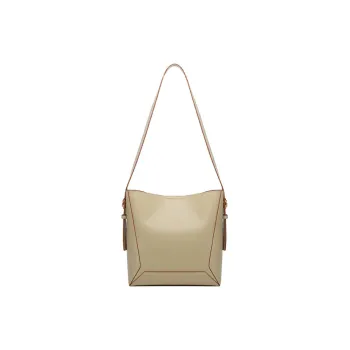 GELANNI Cow Leather Bucket Bags Shoulder Bags Regular Women's Ecru/Black/Brown