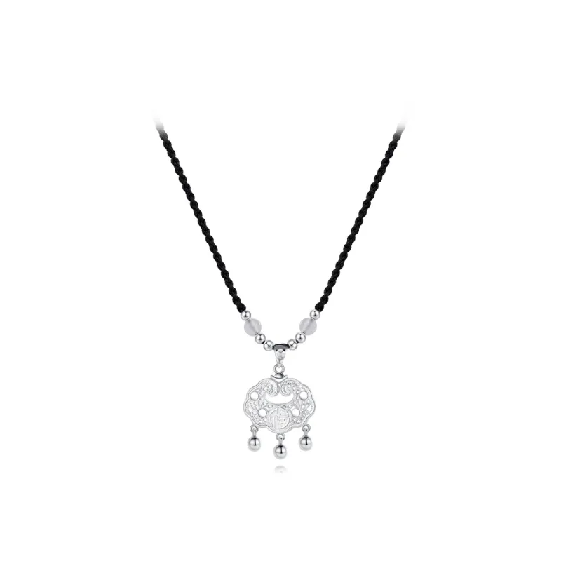Muyan Alloy Peace Lock Necklace Unisex-5