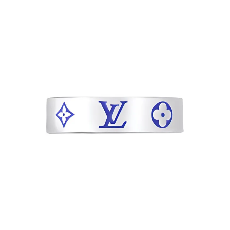 LOUIS VUITTON M1299L Lv Mosaic Thin Ring-0