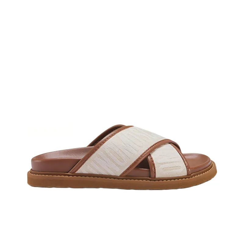 MOSCHINO Logo-print Leather Slides-1