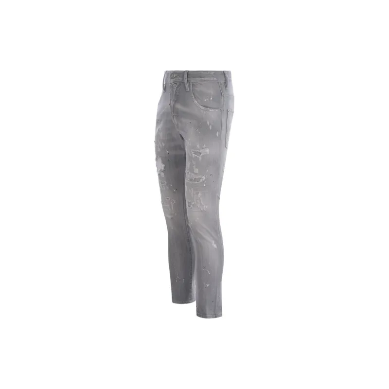 DSQUARED 2 Paint Splatter Detailed Embellished Slim Fit Jeans-2