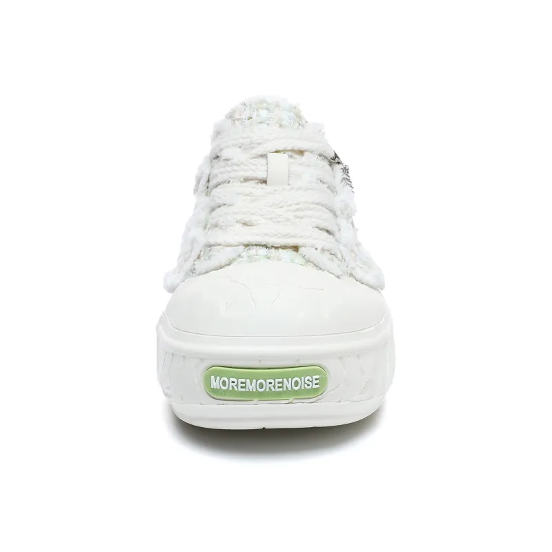 MOREMORENOISE Canvas Shoes Women's Low Top White-3
