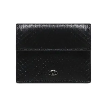 Valentino Leather Card Holder Men's Black
