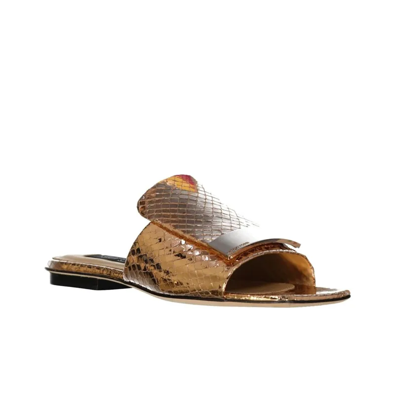 SERGIO ROSSI Slide Slippers Women's Rose Gold-2