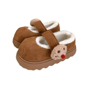 Thin Strips Cotton Slippers Women's, Brown