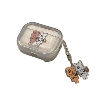Kona Chun Compatible With AirPods 1/pro/4 TPU Ins Cartoon Plaid Cute Puppy Fully Enclosed High-Quality Headphone Cases