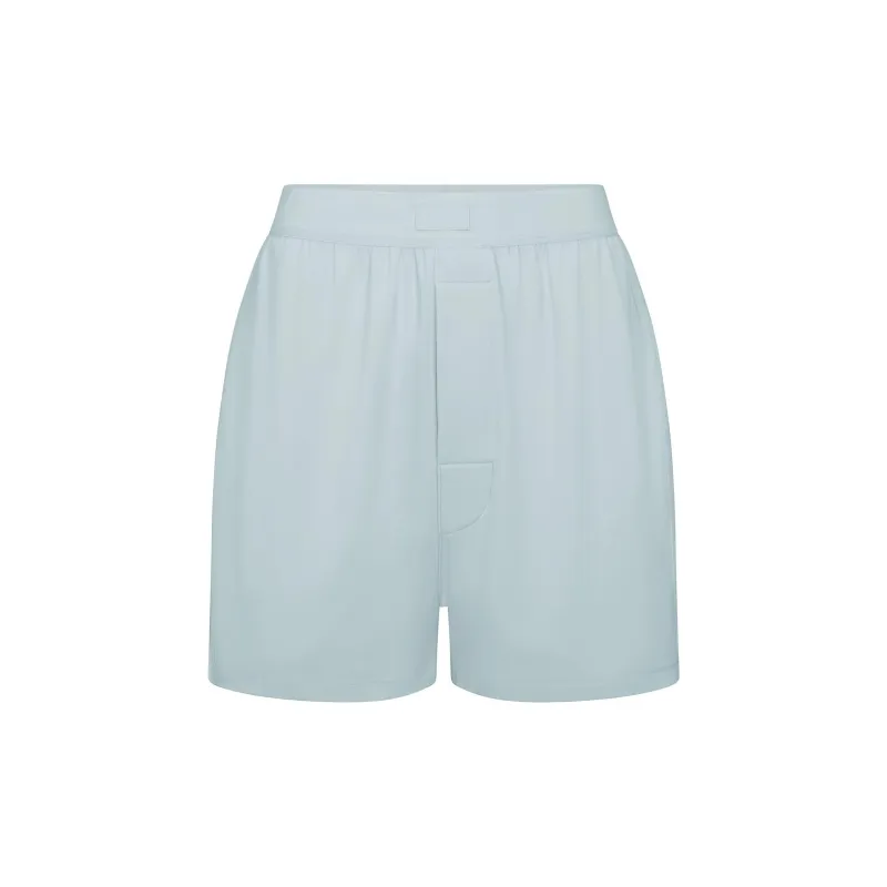 SKIMS Holiday Collection FW24 BOYFRIEND LOOSE BOXER Shorts Women's Frost/Freeze Blue-0