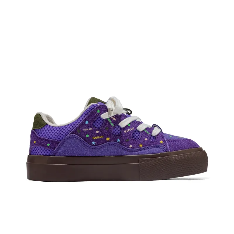 B10CROWN Durable Lightweight And Breathable Low Top Skateboard Shoes Women's Purple-1