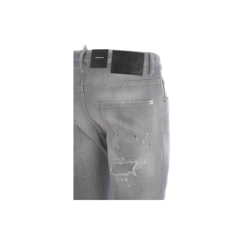 DSQUARED 2 Paint Splatter Detailed Embellished Slim Fit Jeans-5