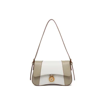 GELANNI Cow Leather Shoulder Bag Regular Women's Apricot White/Gray Apricot/Black Brown