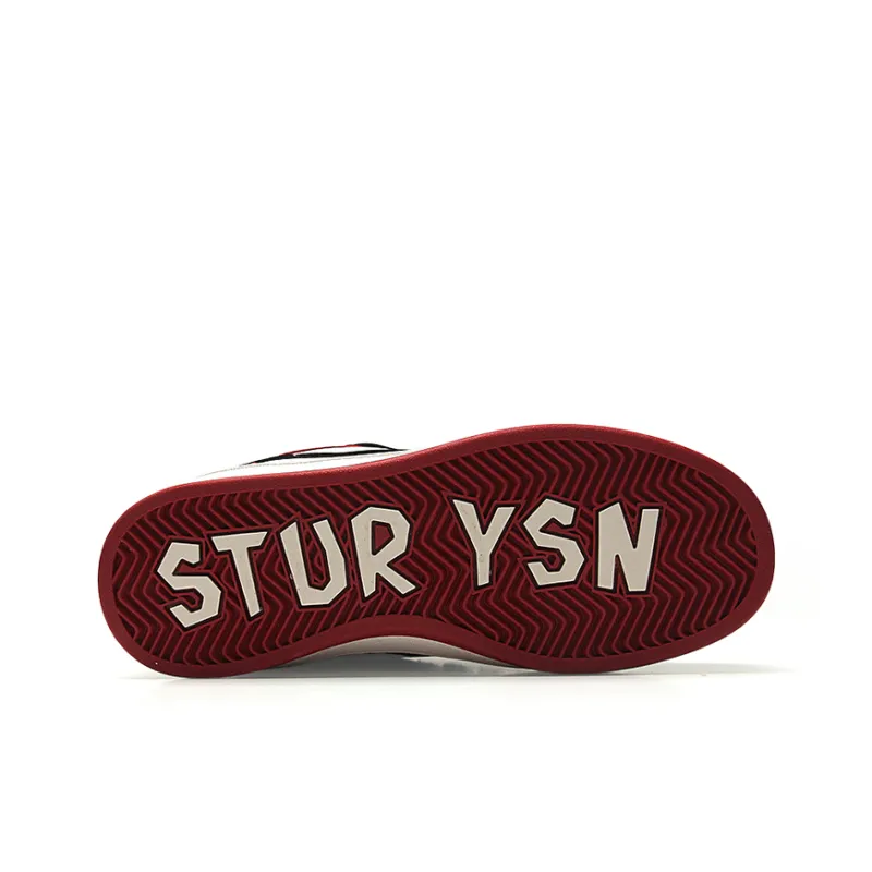 STUR YSN Wear resistant And Lightweight Low Top Skateboard Shoes Unisex Black Red-7