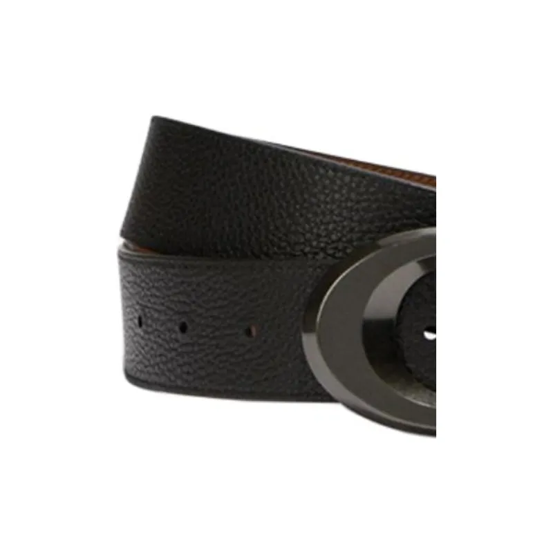 COACH Cow Leather Belts Men's Dark Brown Width 3.8CM-2