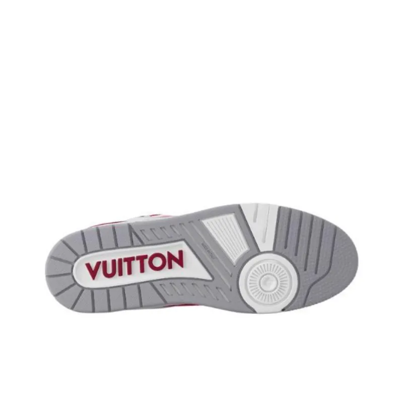 LOUIS VUITTON Trainer Low Top Skateboard Shoes Men's Red-5