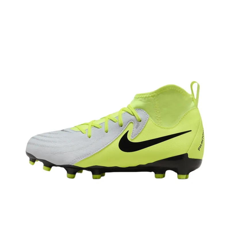 Nike Phantom Luna 2 Anti Slip Wear Resistant High Top Kids' Soccer Shoes Neon Yellow Teenagers-0