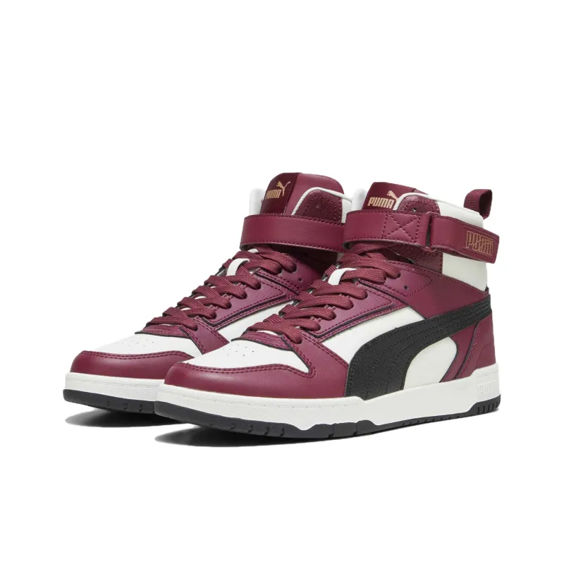 PUMA RBD Game Anti Slip Wear Resistant High Top Skateboard Shoes Men's Purple White-2