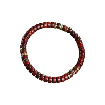 Cuiya Golden Building Sandalwood Wooden Bracelets Unisex