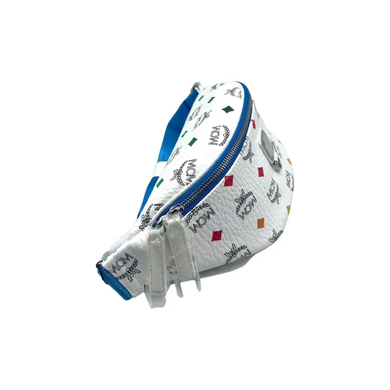 MCM Coated Canvas Fanny Pack Trumpets Unisex White-1
