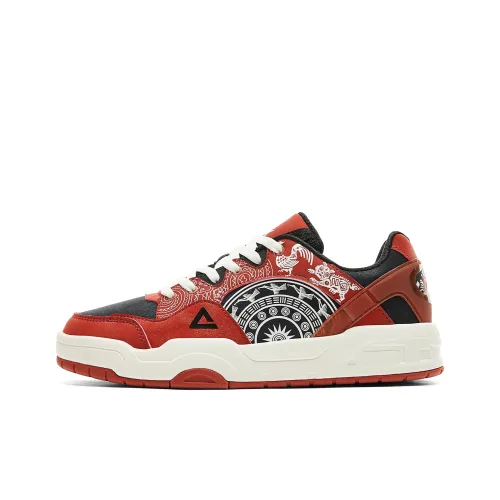 PEAK Coverage Warm Cushioning Height Increasing Low Top Skateboard Shoes Men's Brick Red