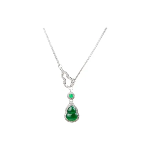 Click Ice Glutinous Jadeite Necklaces Unisex