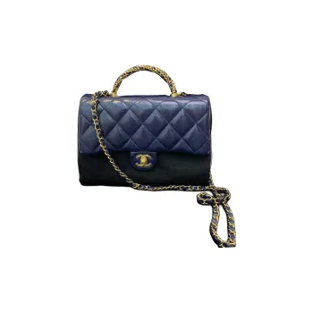 CHANEL Lambskin Shoulder Bag, Crossbody Bag Mini Women's Blue