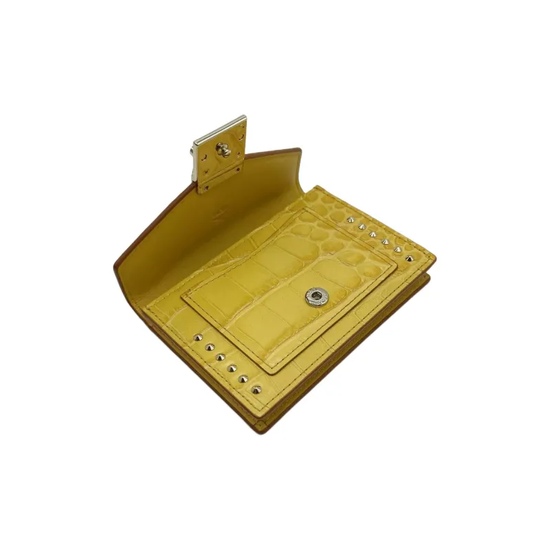 MCM Leather Wallet Mini Women's Yellow-2