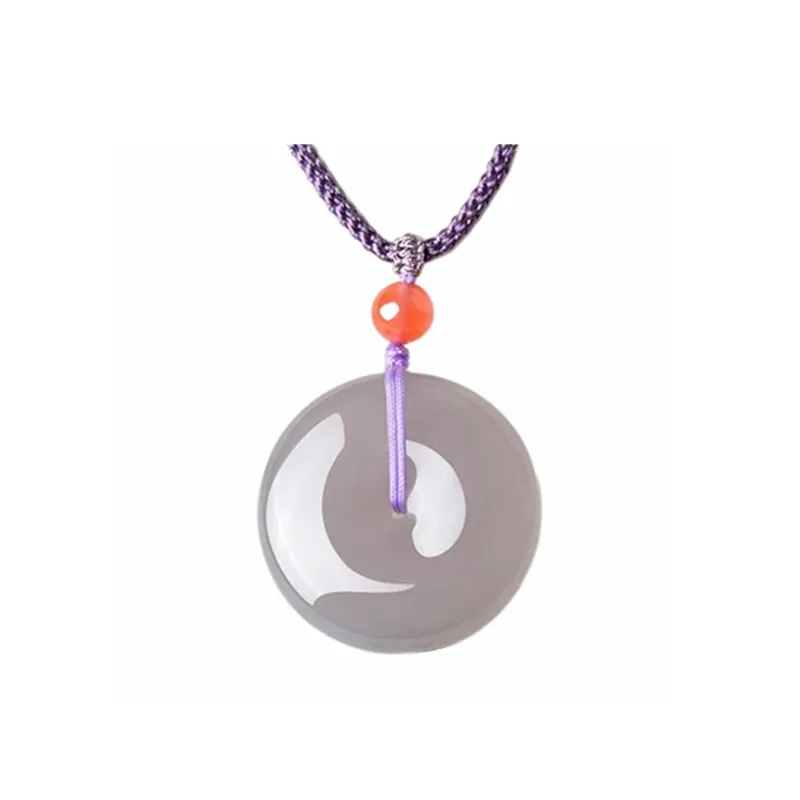 Cuizu Hetian Jade Necklaces Smoky Purple Unisex-0