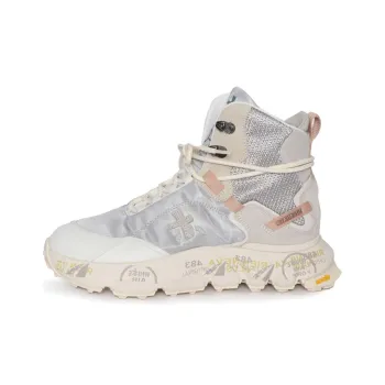 PREMIATA Abrasion-Resistant High-Top Casual Shoes Women's Beige Silver