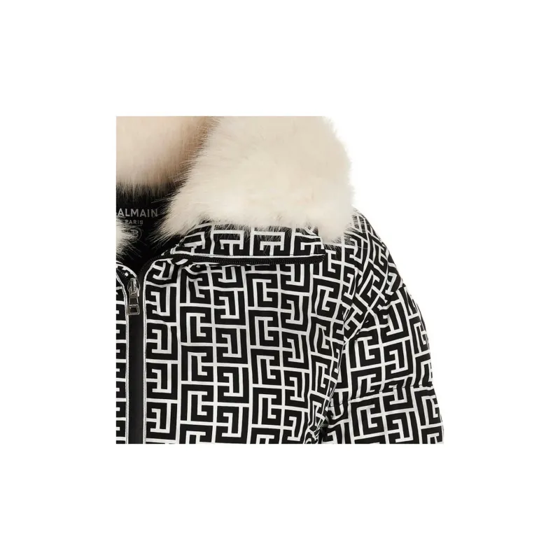 BALMAIN Down Jacket Women's Black White-5