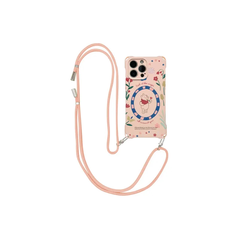 Disney Silicone Material Lanyard Crossbody Cute Phone Cases Compatible With Apple 16 Pro Max/Pro/Plus/15/14/13-12