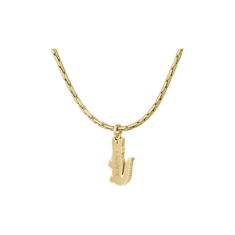 LACOSTE Stainless Steel Necklaces Men's Gold/Green-2