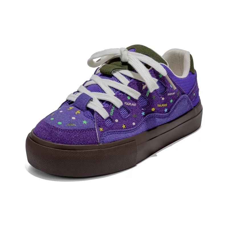 B10CROWN Durable Lightweight And Breathable Low Top Skateboard Shoes Women's Purple-2