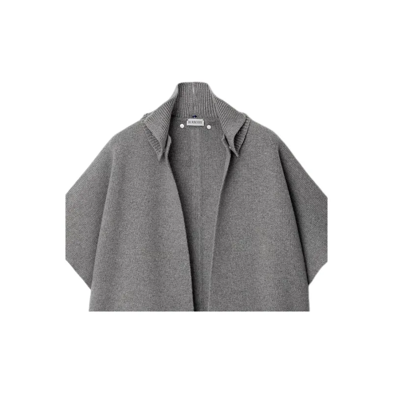 Burberry SS24 Cashmere Cape Cloaks Women's Light Gray-1