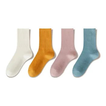 JIAZINI Mid Calf Socks Women's 4 Pack