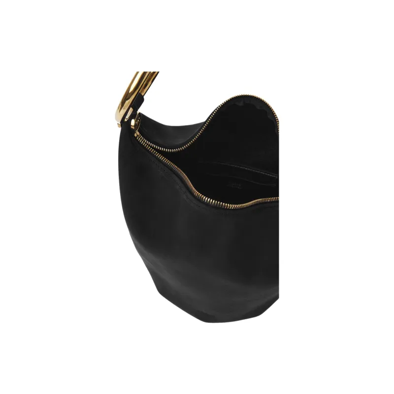 Chloe Suede Goat Leather Handbag Shoulder Bag Small Size Women's Black-4
