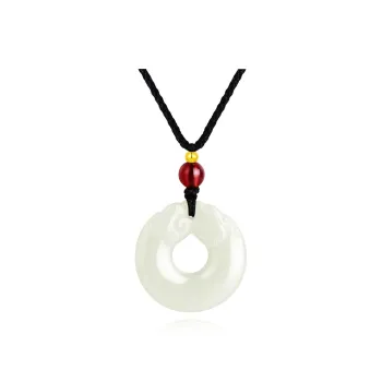 JINLIUFUJIXIANG Hetian Jade Necklaces White Jade/Pale Greenish White Jade Unisex