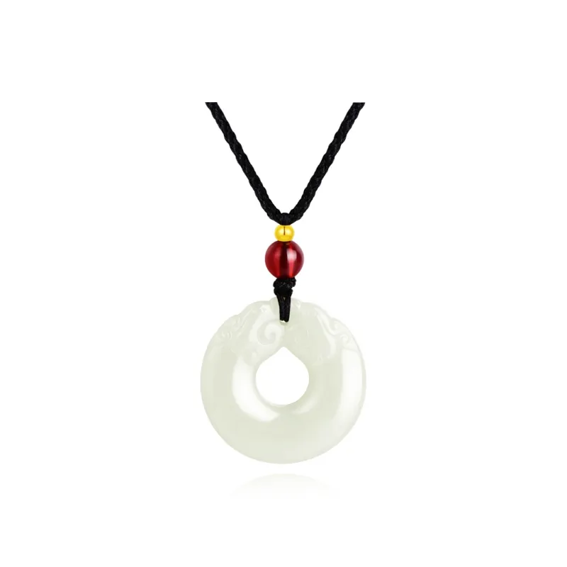 JINLIUFUJIXIANG Hetian Jade Necklaces White Jade/Pale Greenish White Jade Unisex-0