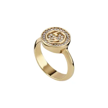 GUCCI Crystal Rings Women's Gold