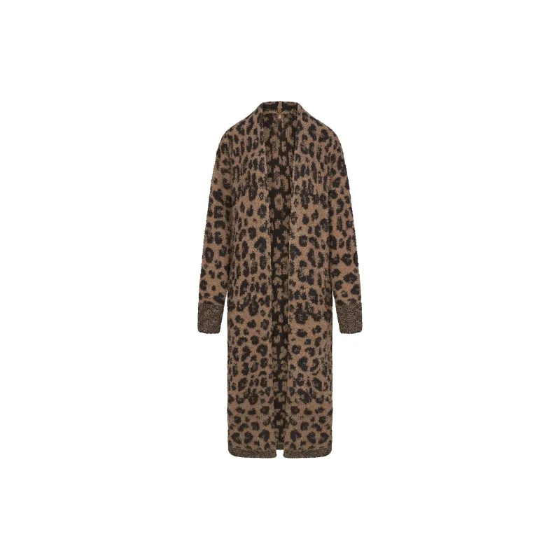 SKIMS FW24 Fake Day Collection COZY KNIT UNISEX ROBE Pajama Robe Women's LEOPARD PRINT/Leopard-1