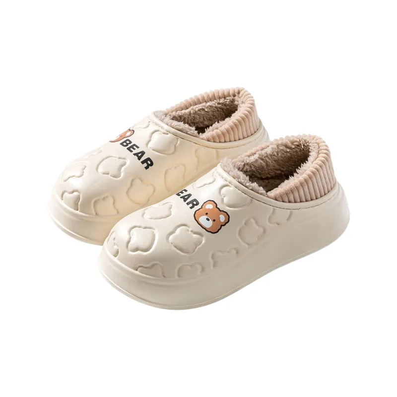 Foot Recreation Soft Sole Fully Enclosed Water Resistant Winter Home Insulated Cotton Slippers, Home Slippers, Unisex-8