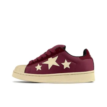 LuzaoT SUPER DRAG Shell Head Anti Slip Wear Resistant Low Top Skateboard Shoes Unisex Red Beige