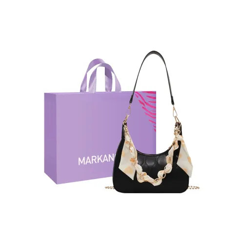 MARKANGARO PU Small Square Bag, Crossbody Bag, Shoulder Bag Regular Women's Black/Ecru
