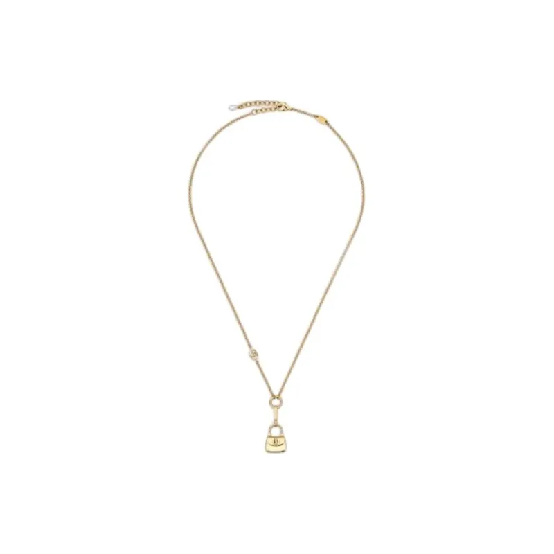 GUCCI Metal, Glass Pearl Necklaces Unisex Gold-1