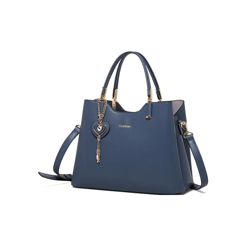 Geshiman Cow Leather Shoulder Bag Crossbody Bag Handbag Large Size Women's Ecru/Beige Apricot/Royal Blue/Purple/Maroon-13
