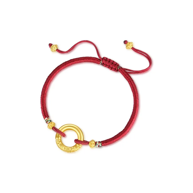 STYLEJING Alloy Bracelets Unisex Black Cord With Red String-0