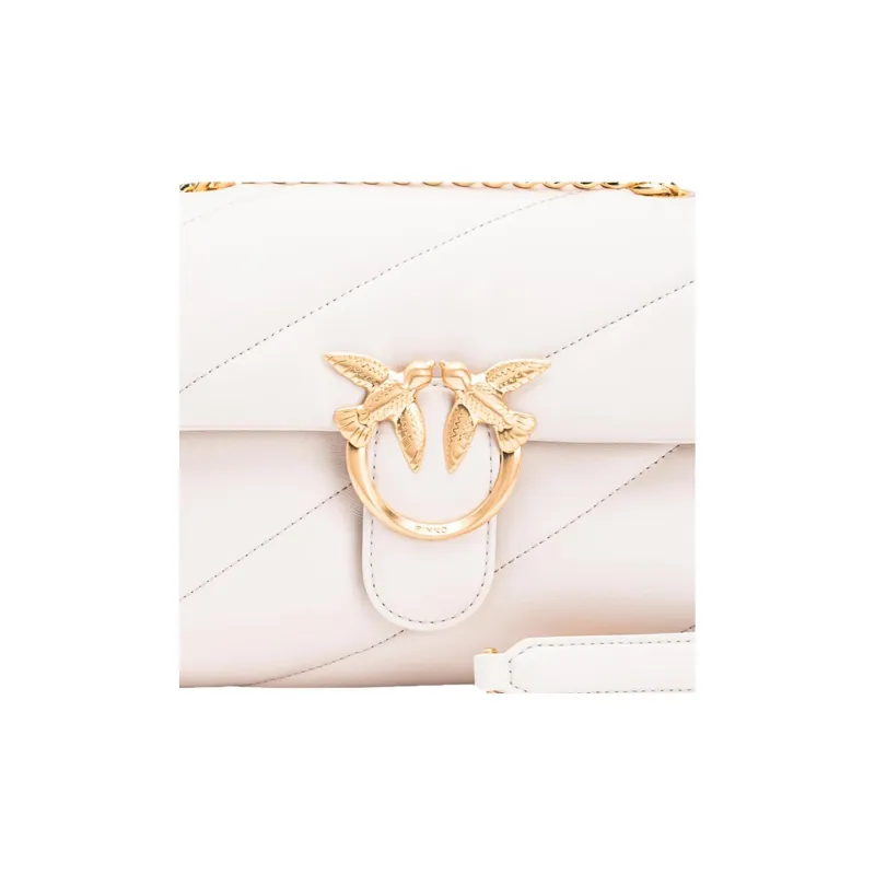 PINKO Sheepskin Pillow Bag Handbag Shoulder Bag Women's Off-White Sandy Beige-3